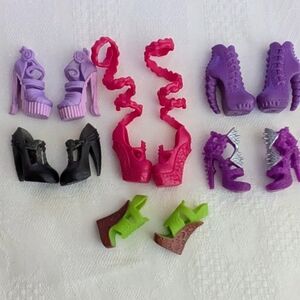 Monster High Girl Doll Shoes - Pack of 6 Pairs - Pre Owned Great Condition